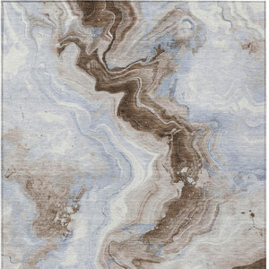 3' X 5' Taupe And Ivory Abstract Washable Indoor Outdoor Area Rug - Taupe, Ivory