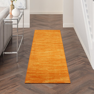 20' Orange And Yellow Indoor Outdoor Runner Rug