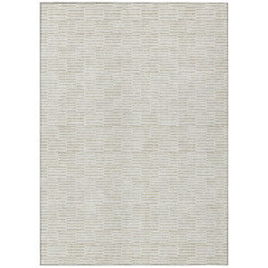 5' X 8' Ivory And Beige Geometric Washable Indoor Outdoor Area Rug - 606114998655