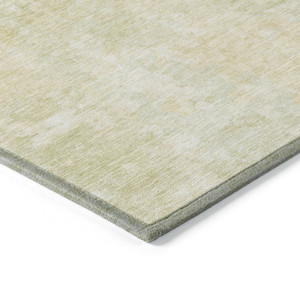 3' X 5' Gold Abstract Washable Non Skid Indoor Outdoor Area Rug - 608219305291