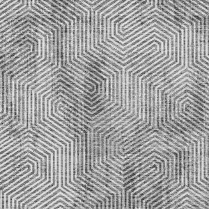 3' X 5' Silver And Gray Geometric Washable Indoor Outdoor Area Rug - 608219031381