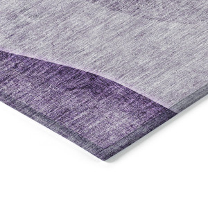3' X 5' Purple Eggplant And Gray Abstract Washable Indoor Outdoor Area Rug