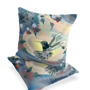Set of Two 16" X 16" Yellow Bird Blown Seam Indoor Outdoor Throw Pillow - 606114844525