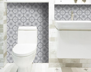 4" X 4" Gray and White Spire Peel and Stick Removable Tiles - 4512839542508