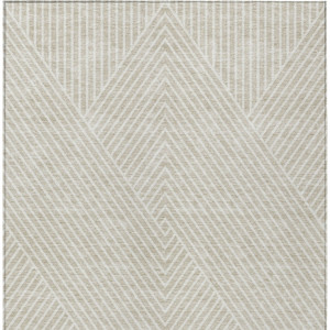5' X 8' Beige And Ivory Geometric Washable Indoor Outdoor Area Rug Transitional Style - Beige, Ivory Color