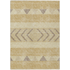3' X 5' Gold Taupe And Beige Southwestern Washable Indoor Outdoor Area Rug