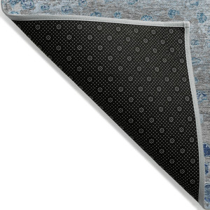 3' X 5' Gray And Silver Abstract Washable Indoor Outdoor Area Rug Transitional Style - Gray, Silver Color
