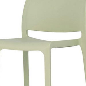 Set of Two 30" Green Heavy Duty Plastic Low Back Outdoor Bar Height Chairs