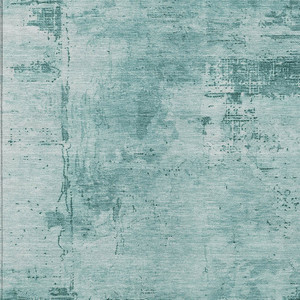 3' X 5' Teal Blue And Ivory Abstract Washable Indoor Outdoor Area Rug Transitional Style - Teal Blue, Ivory Color