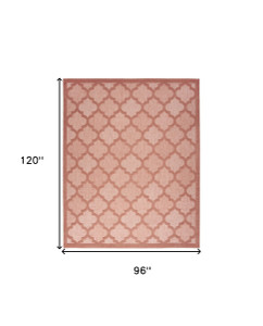 8' X 10' Coral Orange Indoor Outdoor Area Rug - 606114711148