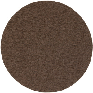 8' Dark Brown And Brown Round Geometric Indoor Outdoor Area Rug