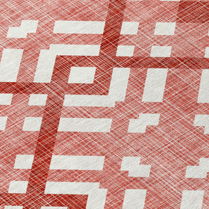 5' X 8' Red And Ivory Geometric Washable Indoor Outdoor Area Rug