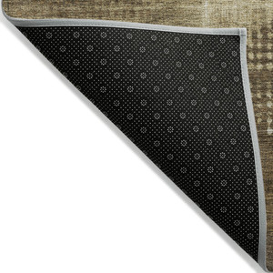 3' X 5' Brown And Beige Geometric Washable Indoor Outdoor Area Rug Transitional Style - Brown, Beige Color