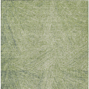 5' X 8' Artichoke Green And Ivory Abstract Washable Indoor Outdoor Area Rug - 608219027902