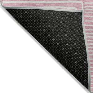 3' X 5' Pink And Ivory Geometric Washable Indoor Outdoor Area Rug - 608219149901