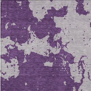 5' X 8' Purple And Lavender Abstract Washable Indoor Outdoor Area Rug Transitional Style - Purple, Lavender Color