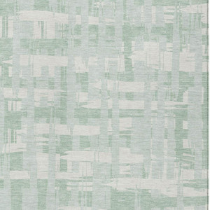 5' X 8' Mint Green Ivory And Pale Aqua Striped Washable Indoor Outdoor Area Rug