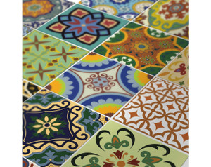 4" x 4" Mediterranean Brights Mosaic Peel and Stick Removable Tiles - 4512822732046