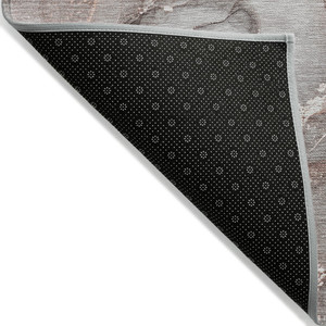 3' X 5' Gray and Red Abstract Washable Non Skid Indoor Outdoor Area Rug