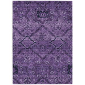 3' X 5' Eggplant Purple And Plum Floral Washable Indoor Outdoor Area Rug - 608219036379