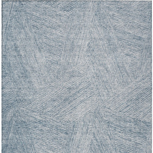 5' X 8' Denim Blue And Ivory Abstract Washable Indoor Outdoor Area Rug - 608219224684