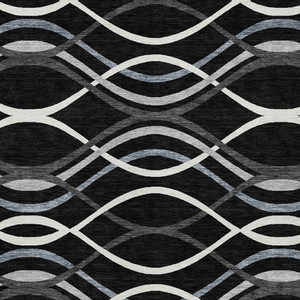3' X 5' Black Gray And Ivory Abstract Washable Indoor Outdoor Area Rug