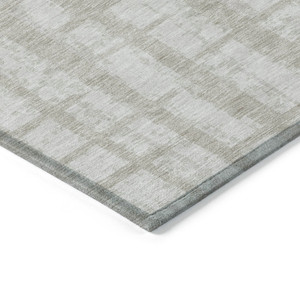 5' X 8' Taupe And Beige Striped Washable Indoor Outdoor Area Rug - 608219353964