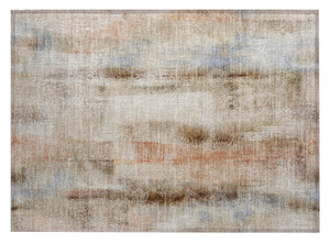 2' X 3' Beige and Brown Washable Non Skid Indoor Outdoor Area Rug