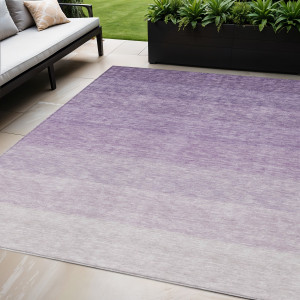 5' X 8' Purple And Lavender Ombre Washable Indoor Outdoor Area Rug - 608219151829