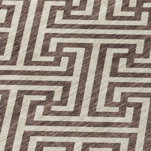3' X 5' Brown And Beige Geometric Washable Indoor Outdoor Area Rug - Brown, Beige