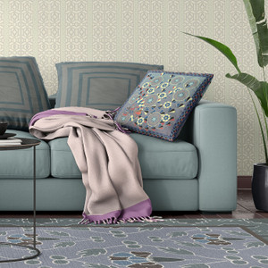 16" x 16" Blue and Gray Peacock Blown Seam Floral Indoor Outdoor Throw Pillow