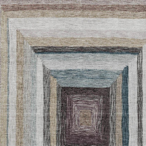 5' X 8' Beige Charcoal And Ivory Geometric Washable Indoor Outdoor Area Rug