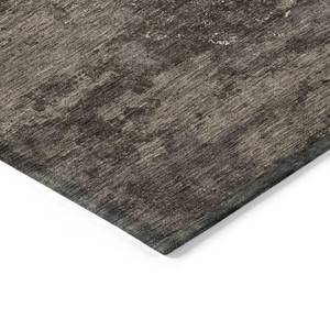 3' X 5' Brown And Ivory Floral Washable Indoor Outdoor Area Rug Transitional Style - Brown, Ivory Color