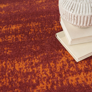 6' X 9' Red And Orange Abstract Indoor Outdoor Area Rug