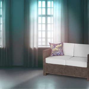 26" x 26" Yellow Butterfly Blown Seam Floral Indoor Outdoor Throw Pillow Home Accent