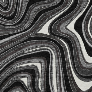 5' X 8' Black Gray And White Abstract Washable Indoor Outdoor Area Rug