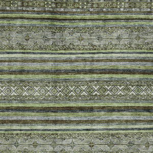 3' X 5' Olive Green Gray And Fern Green Southwestern Washable Indoor Outdoor Area Rug
