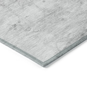 5' X 8' Silver Gray And Ivory Abstract Washable Indoor Outdoor Area Rug - 608219127473