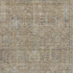 5' X 8' Tan Gray And Brown Oriental Washable Indoor Outdoor Area Rug