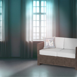 20" x 20" Blue and White Peacock Blown Seam Floral Indoor Outdoor Throw Pillow - 606114753186