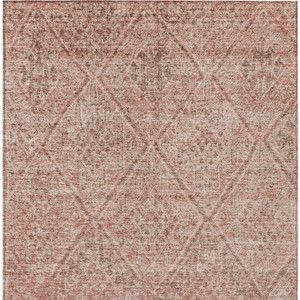 5' X 8' Pink And Brown Moroccan Washable Indoor Outdoor Area Rug