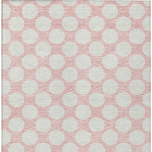 3' X 5' Pink And Gray Polka Dot Washable Indoor Outdoor Area Rug