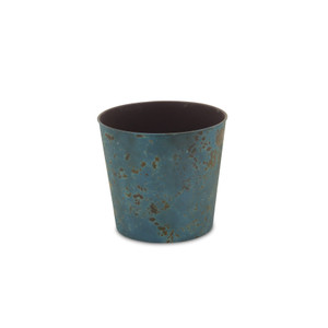 9" Blue Recycled Plastic Indoor Outdoor Round Pot Planter - 608219347031