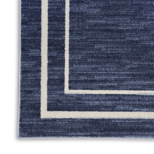 4' X 6' Navy Blue And Ivory Indoor Outdoor Area Rug
