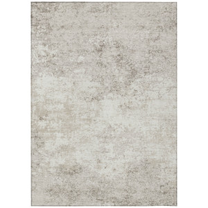 3' X 5' Ivory And Beige Abstract Washable Indoor Outdoor Area Rug - 880016803761