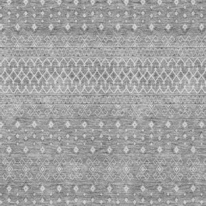 5' X 8' Silver Gray And Ivory Tribal Washable Indoor Outdoor Area Rug