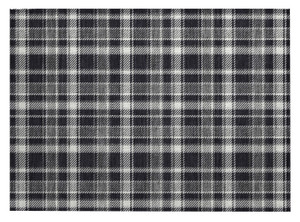 2' X 3' Black Gray and White Plaid Washable Non Skid Indoor Outdoor Area Rug