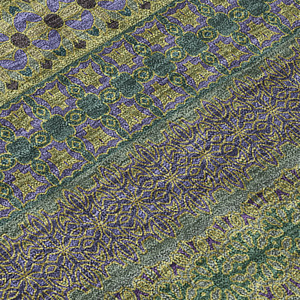 2' X 8' Olive Green Striped Washable Indoor Outdoor Runner Rug