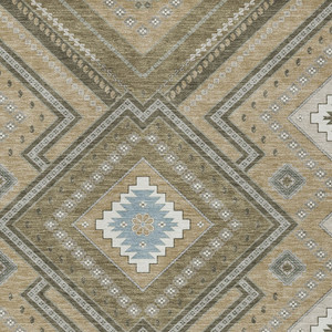 5' X 8' Beige Gray And Ivory Tribal Washable Indoor Outdoor Area Rug