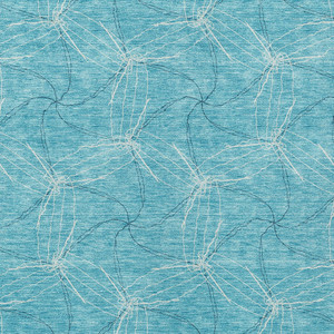 3' X 5' Aqua And Ivory Geometric Washable Indoor Outdoor Area Rug - 880016800661